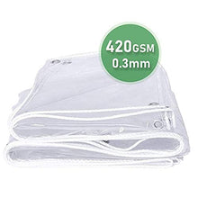 SHIJINHAO Telo Impermeabile Esterno,Tela Cerata In PVC, Foglio Trasparente Impermeabile Antipolvere Con Anello Di Tenuta Antiruggine Per Riparo Antipioggia Per Balcone, Copertura Per Mobili, 50 Dimens