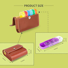 Portapillole Notebook da 7 giorni Portapillole Organizer per dispenser di farmaci Portatile Mattina Luna Sera Bedtime con pelle PU （Scatola per tablet 7 giorni 28 celle）