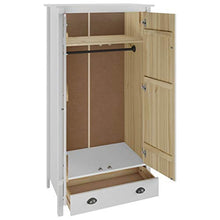 FAMIROSA Armadio a 2 Ante Hill Range Bianco 89x50x170cm in Legno di Pino Bianco