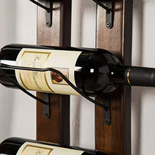 Portabottiglie in legno massello americano da appendere alla parete per vino, da appendere alla parete, in ferro battuto, vino champagne, vino