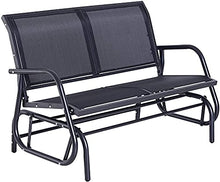 Banco da giardino giuramento mobili da giardino in metallo 2 persone, panca da giardino a battente Giardino giardino swong sedia panca,Black