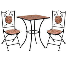 Oushome Set Bistrò 3 pz con Mosaico in Ceramica Terracotta