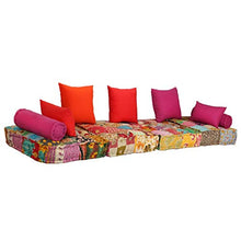 Tidyard Pouf Divano Letto Modulare a 2 Posti in Tessuto Patchwork,Divano Letto Modulare a 2 Posti in Tessuto,Divano Letto 2 Posti,Divano in Tessuto,Divano Modulare