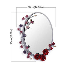 Moolo Specchio per Il Trucco Specchio da Parete Shabby Chic Ovale, Specchio da Parete in Ferro Battuto Specchio Creativo per la Decorazione Domestica