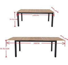 Chicreat Tavolino allungabile con ripiano in acacia FSC, 140/180 x 90 x 74/76,5 cm