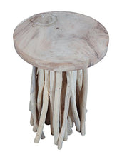 Vintage-Line Sgabello Rotondo in Legno di Teak