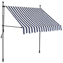 Goliraya Tenda da Sole Retrattile Manuale con LED,Tenda da Sole Giardino/Patio/Terrazzo Blu e Bianco/Bianco e Arancione/Antracite/Crema/Arancione e Marrone 150 cm/200 cm/250 cm/300 cm/350 cm/400 cm