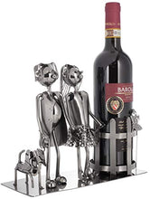 Brubaker Coppia Portabottiglie Vino con Cane - Oggetto Decorativo - Supporto per Bottiglie di Metallo - con Biglietto d'Auguri per Il Vino Regalo