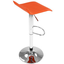 Sgabello da Bar - Altezza Regolabile (65-85 cm), Girevole a 360°, con Poggiapiedi, Similpelle e Acciaio Cromato, Colore e Set a Scelta - Sedia Alta, da Cucina, da Colazione (Set da 1, Arancione)