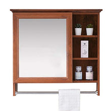RXDP Armadietto a specchio da bagno, specchio da trucco rettangolare a parete, con armadio portasciugamani, 5 vani portaoggetti/B / 79CM / 1