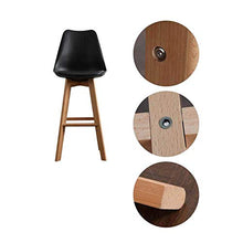 WRJY Sgabello da Bar Sgabello da Bar per Colazione da Cucina, Sedile in plastica ABS e Gambe in Legno con schienali e poggiapiedi 95 (Colore: Bianco)