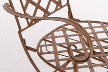 CLP Sedia Outdoor in Ferro Adara I Sedia Esterno con Braccioli I Sedia Stile Rustico Nostalgico per Balcone, Colore:Bianco Crema
