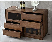 HLZY Armadio Laterale Accento, armadi da Cucina Black Walnut Buffet Armadio Server Console Table Ingresso Bagagli Cabinet Doors Mobile Bar Soggiorno-Pranzo