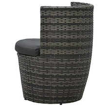 Tidyard Set da Bistrot 3 pz con Cuscini in Polyrattan Grigio,Set Tavolo e Sedie da Giardino per Esterno in Polyrattan Grigio,Salotto da Giardino,Salottino da Giardino,Salottino da Esterno