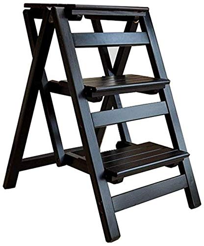FCXBQ Sgabelli da Bar Sedia con Scala a 3 gradini in Legno massello Sedia con Scala in Legno Multifunzionale Scala Pieghevole per scaffali (Colore: # 1)