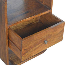 Artisan Furniture Chestnut Curved Edge with 2 Drawers Bedside Armadietto, Legno, Taglia Unica