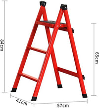 File cabinets Sedie Pieghevoli Indoor Attico Stepladders, su Due Lati di Sicurezza Stepladders Scala di risalita Frutteto/Giardino/Farm Ladder Step Sgabello (Color : Red, Size : 41 * 57 * 84CM)