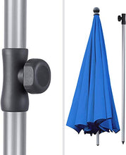 MVPower Ombrellone da Spiaggia, Ø 200 cm Ombrellone Rotondo UV UPF 50+, Ombrellone Inclinabile, Per Il Giardino Esterno Della Spiaggia Balcone, 200 g /m², Blu Reale