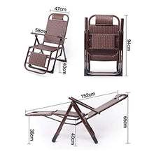 Sywlwxkq Sedia a Sdraio Pieghevole, Sedia in Vimini, Sdraio Pieghevole, Sedia da Giardino reclinabile, sedie a Sdraio, sedie a gravità Zero, Larghezza Super 50 cm, Giardino con Patio sulla