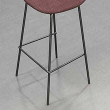 XIAOYAN Sgabelli da Bar Sgabello con Schienale Bianco, Spugna Cuscino Sedia da Pranzo Cucina | Gambe in Metallo Nero | Sedile in Lino | Carico Massimo 150 kg (Colore: Rosso Scuro, Dimensioni: 75 cm)