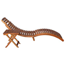 vidaXL Legno Massello Acacia Lettino Prendisole Pieghevole e Tavolino Design a Doghe Comodo Robusto Rustico Ergonomico Arredi Esterno Sdraio Marrone