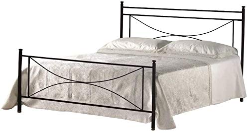 Letto 1 Piazza e Mezza, in Ferro BATTUTO, Modello Matilde, Vari Colori (Nero, Sfumature Oro)