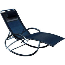 Sedia a Sdraio Dondolo Regolabile con Tessuto plastico Traspirante e Cuscino Kreta-Nero di AS-S, Colore:Nero