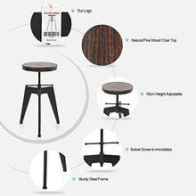 IKAYAA Altezza Regolabile Girevole Sgabello Bar Mental Sgabello per Cucina Stile Vintage