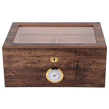 Liukouu Portasigari, Portatile 120 Sigari Grande capacità Scatola per Sigari in Legno Leggero Ermetico Scatole di Sigari con Umidificatore per Gli Amanti dei Sigari