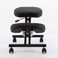 Shengluu Sgabello Bagno PU in Pelle Sgabello Girevole Poltrona Nera Ergonomia Sgabello Regolabile in Altezza Migliorare La Postura (Colore : Nero)