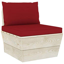 SKM Set Divani da Giardino su Pallet 6 pz con Cuscini Legno Abete (111kg) Rosso-3561