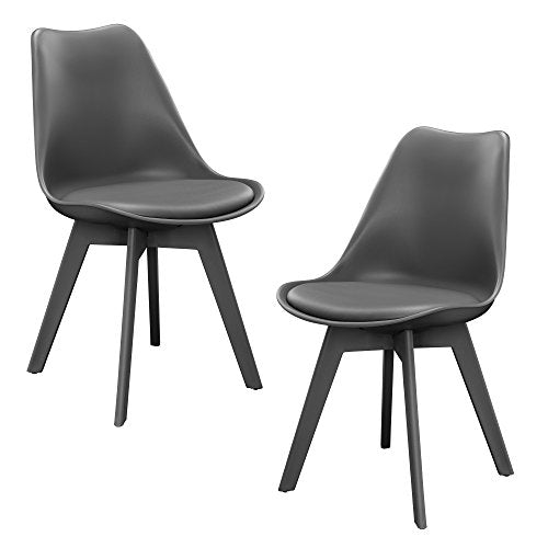 [en.casa] 2 x Sedie Sala da Pranzo (Grigie) per Sala da Pranzo/Salotto/Cucina - Set