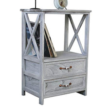 Comodino Mediterraneo Semplice Cassettiere Vintage in Legno massello Vetrina da Giardino Soggiorno Armadietto angolare FANJIANI