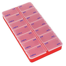 COM-FOUR® 2x porta pastiglie settimanale in ITALIANO - porta compresse per 7 giorni - 2 scomparti ciascuno - dispenser pillole [ITALIANO] (blu / rosso)