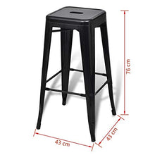 Autoshoppingcenter Set di 2 Sedie da Bar Seggiolone Sgabello da Bar Quadrato Nero