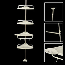 Lsmaa 4 Tier Regolabile Scaffale Telescopico Stampa Bagno BAGNATORE ANGANO Scatola DOCCIATORE DOCCIATORE DOCCIATORE Tetto 100CM - 246 cm Bianco