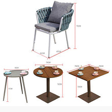 Tavolo e sedia in rattan per esterni combinazione di tavolo e sedia in corda di lega di alluminio, tavolo e sedia per il tempo libero set di mobili da giardino tavolo da pranzo e sedia da balcone