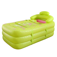 JZM Vasca da Bagno Gonfiabile,Vasca Gonfiabile Pieghevole Portatile del PVC Adulto con La Pompa di Aria per La Stazione Termale del Bagno della Famiglia,Green