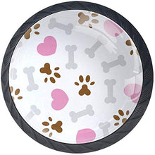 Grey Bone Brown Foot Pink Heart Pomelli per Porta Set di 4 Pomelli per Mobili Manopole per Cassetti Cucina Armadio Vetro