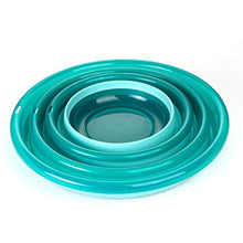 Tisi - Bacino pieghevole rotondo per lavabo, per viaggi, campeggio, escursionismo, infrangibile, in silicone, salvaspazio, 10,5 x 25,5 cm, colore: Blu lago