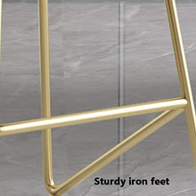 Sgabello da Bar in Metallo per Uso Domestico Sgabello Alto, Sgabello da Bar in Ferro in Stile Nordico con Cuscino in Spugna, con Cuscino Antiscivolo e Installazione Semplice Arancione, Nero