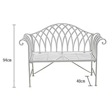 Panchina da giardino per sedie da giardino in ferro battuto in stile europeo, Doppie sedie decorative nel cortile del giardino con balcone, Panca per il tempo libero Mall con schienale e braccioli
