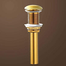 SHDJYR Scarico a Scomparsa per lavabo da Bagno Vaso per lavabo Vanity Oro Spazzolato Kit di Ricambio per assemblaggio in Ottone Massiccio Tappo Flip Top Overflow con Troppo Pieno
