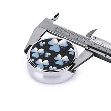 Contenitore rotondo per pillole a forma di trifoglio blu con stelle a 3 scomparti, in metallo, per medicina e vitamine, per viaggi all'aperto