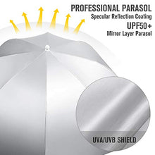 G4Free - Ombrello con morsetto universale regolabile UPF 50+, protezione dai raggi UV, per passeggini, sedie a rotelle, sedie a rotelle, sedie a sdraio e carrelli da golf
