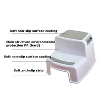 HomDSim - Sgabello per bambini per il bagno, per imparare a usare il WC, antiscivolo, con impugnatura morbida, per la sicurezza in bagno, sgabello per il bagno e la cucina, Polipropilene, Grey, 1 confezione