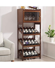 Wine Rack Holder, Vino Bottle Holder, armadietto del vino, soggiorno vino armadio in legno massello di bambù piccolo armadietto vino vetrina vino cremagliera caduta decorazione for la casa Decorazioni