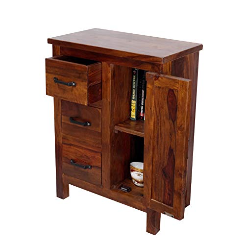 Fab Furnish - Credenza vintage con 3 cassetti e ripiano rimovibile