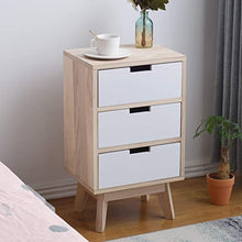 Mobili Rebecca® Comodino Cassettiera 3 Cassetti Legno Bianco Marrone Chiaro Bagno Entrata (Cod. RE6190)