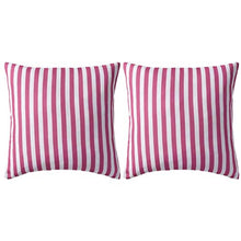 UnfadeMemory Cuscini da Esterno, Cuscini per Divani Decorativo Stampa a Righe, con Imbottitura, con Chiusura Lampo (Rosa, 2 pz 45x45 cm)